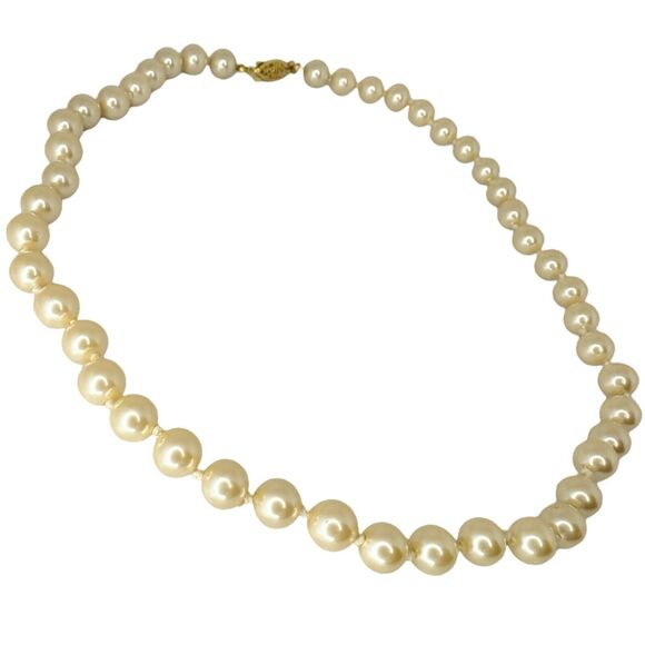 GSILVER Double Knotted Champagne Pearl Necklace 18" German Wedding Grandma - Picture 11 of 14